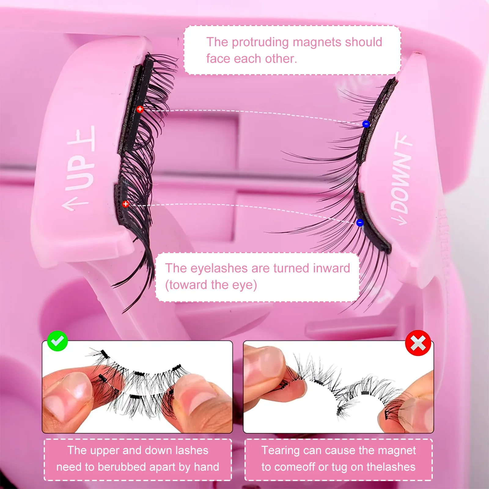 magnetic eyelashes with applicator