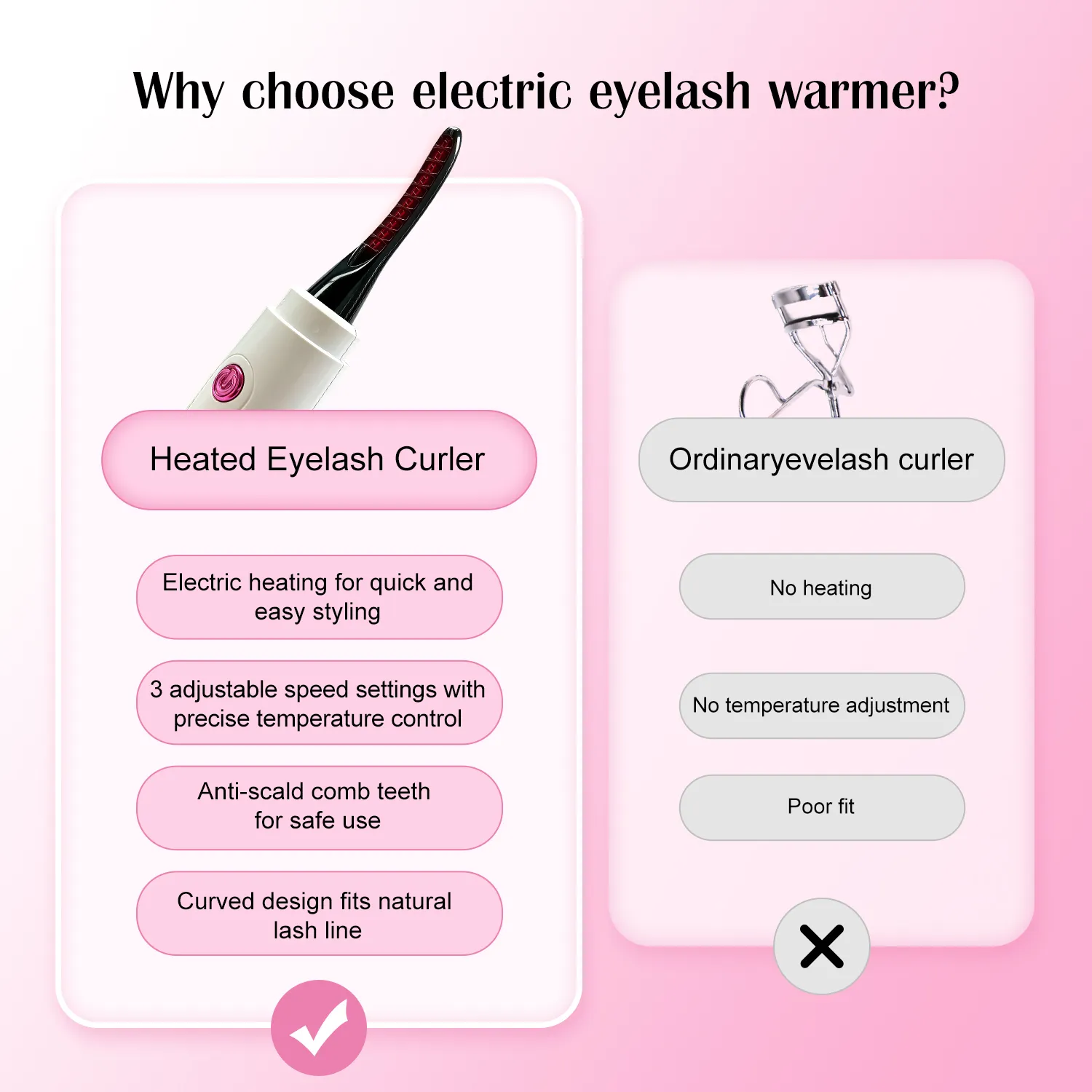 Electric Eyelash Curler – Instant Heat, Long-Lasting Curl