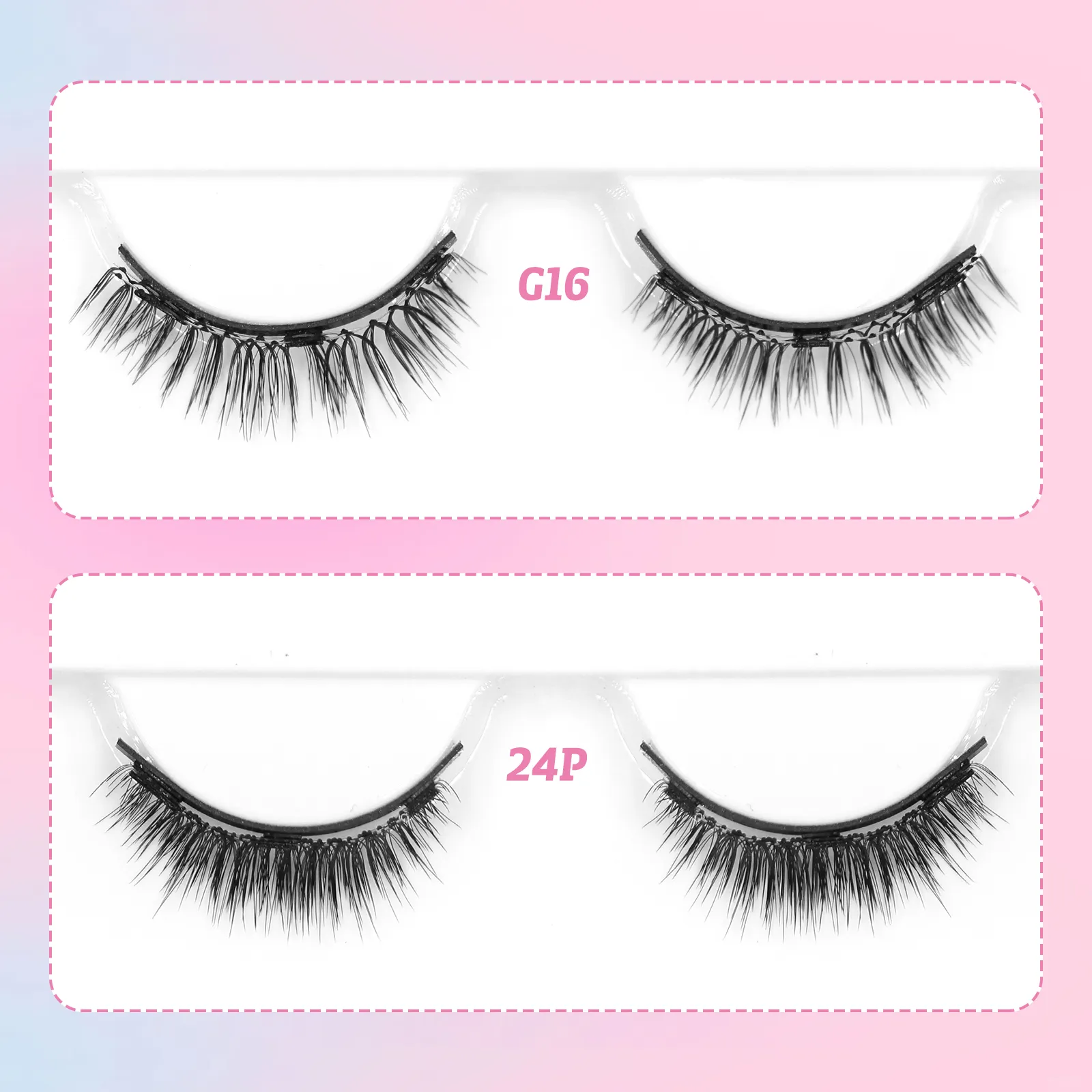 top and bottom magnetic lashes with applicator