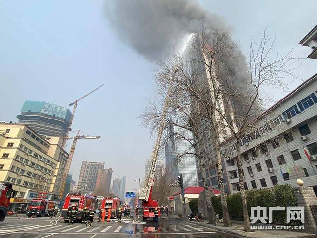 A fire in the insulation layer of the exterior wall of Zhongxin Building in Shijiazhuang, Hebei province, has been extinguished and no one was injured