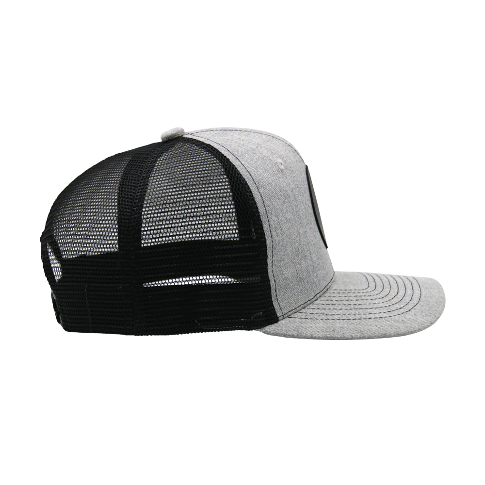 Premium Leather Patch Trucker Cap - Shijiazhuang Rongdong|Custom Logo, Adjustable Fit