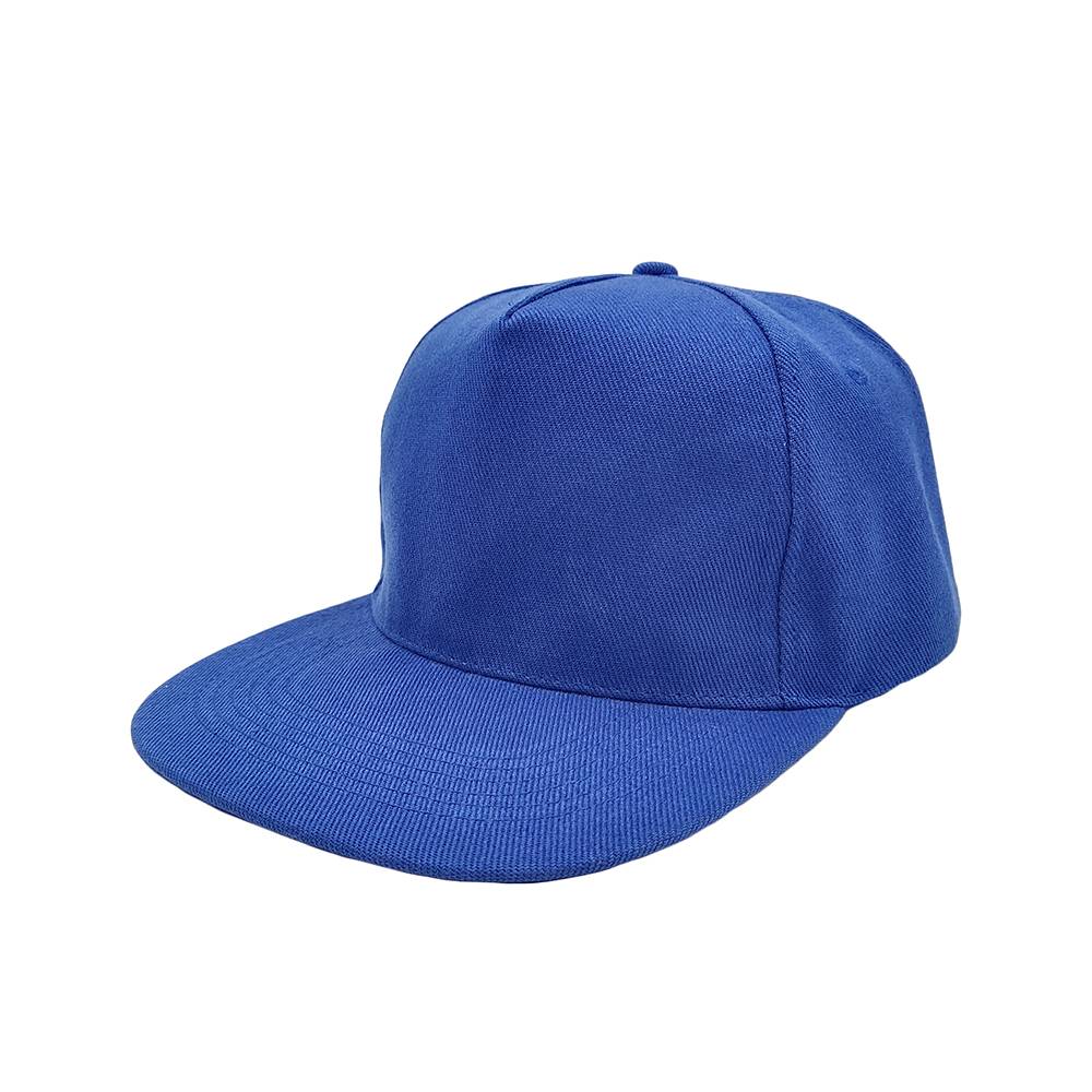 Acrylic 5 panel high profile snapback flat brim baseball cap