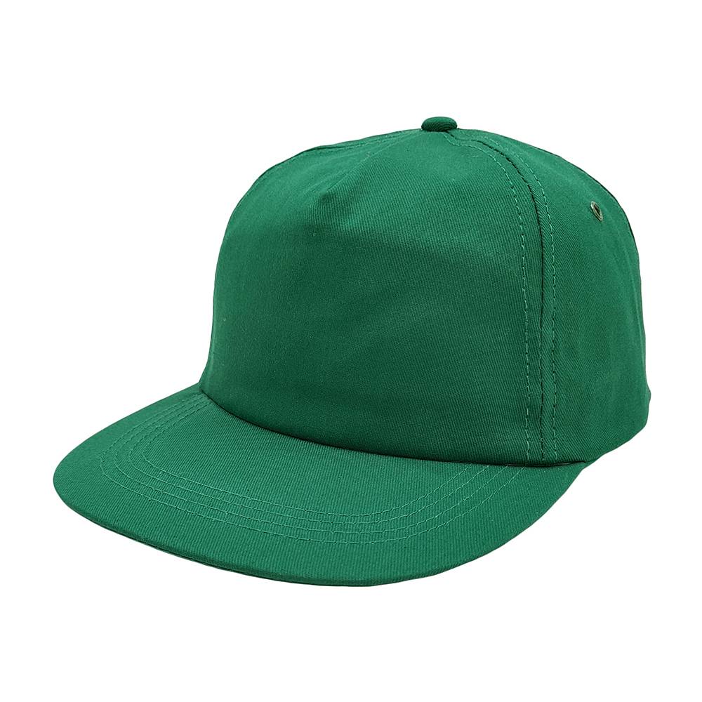 Custom colors 100% cotton flat brim 5 panel Promo cap -5401