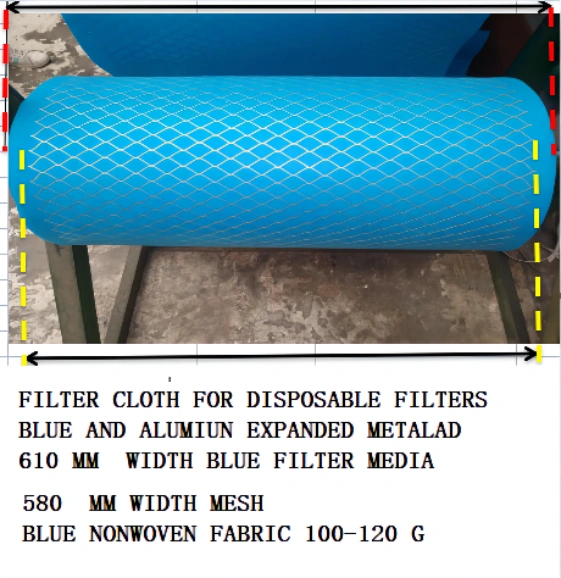 Expanded Metal Mesh Laminated Air Filter Media Blue Color