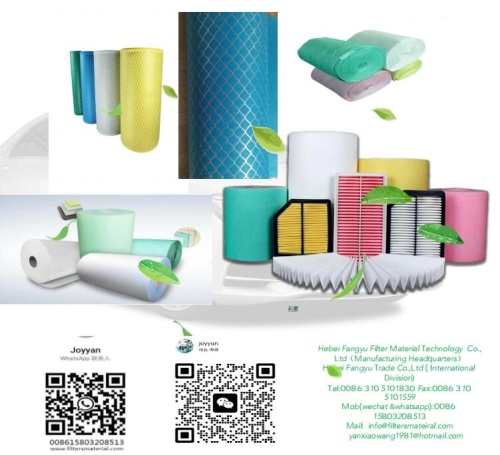 Metal Mesh Laminated Filter Media Rolls Synthetic Filber Media Blue Colour