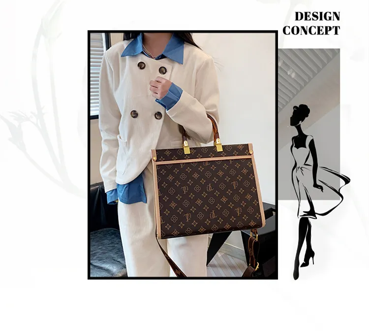 Fashion Big Brand Design Lady Real Leather Tote Bag Handbags
