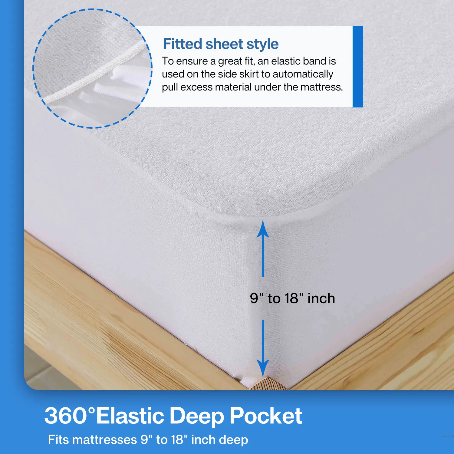 Terry Mattress Protector – Waterproof, Breathable, Noiseless