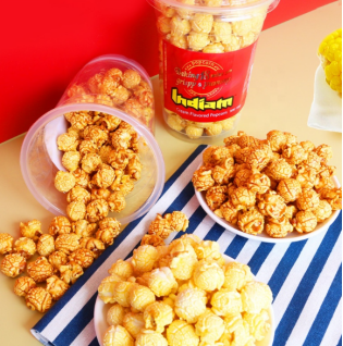 Gluten Free Caramel Popcorn In 118g Barrel Packaging