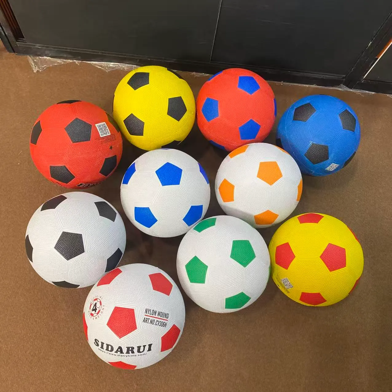 deflated soccer ball with pump bulk