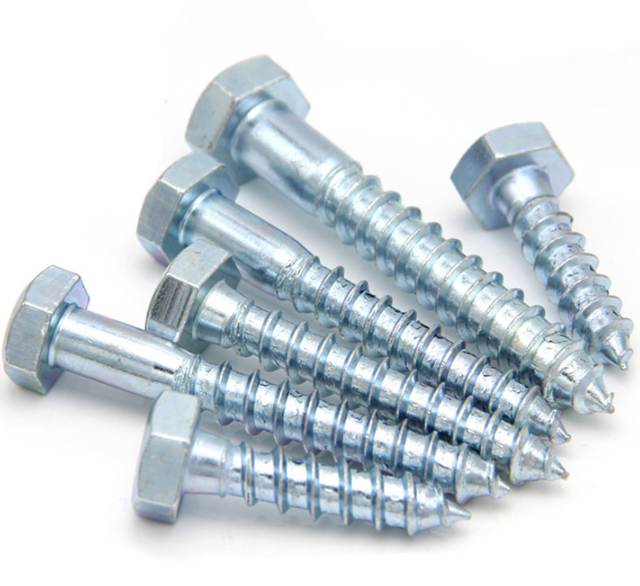Hex Head Wood Screws Zinc Plated Finish