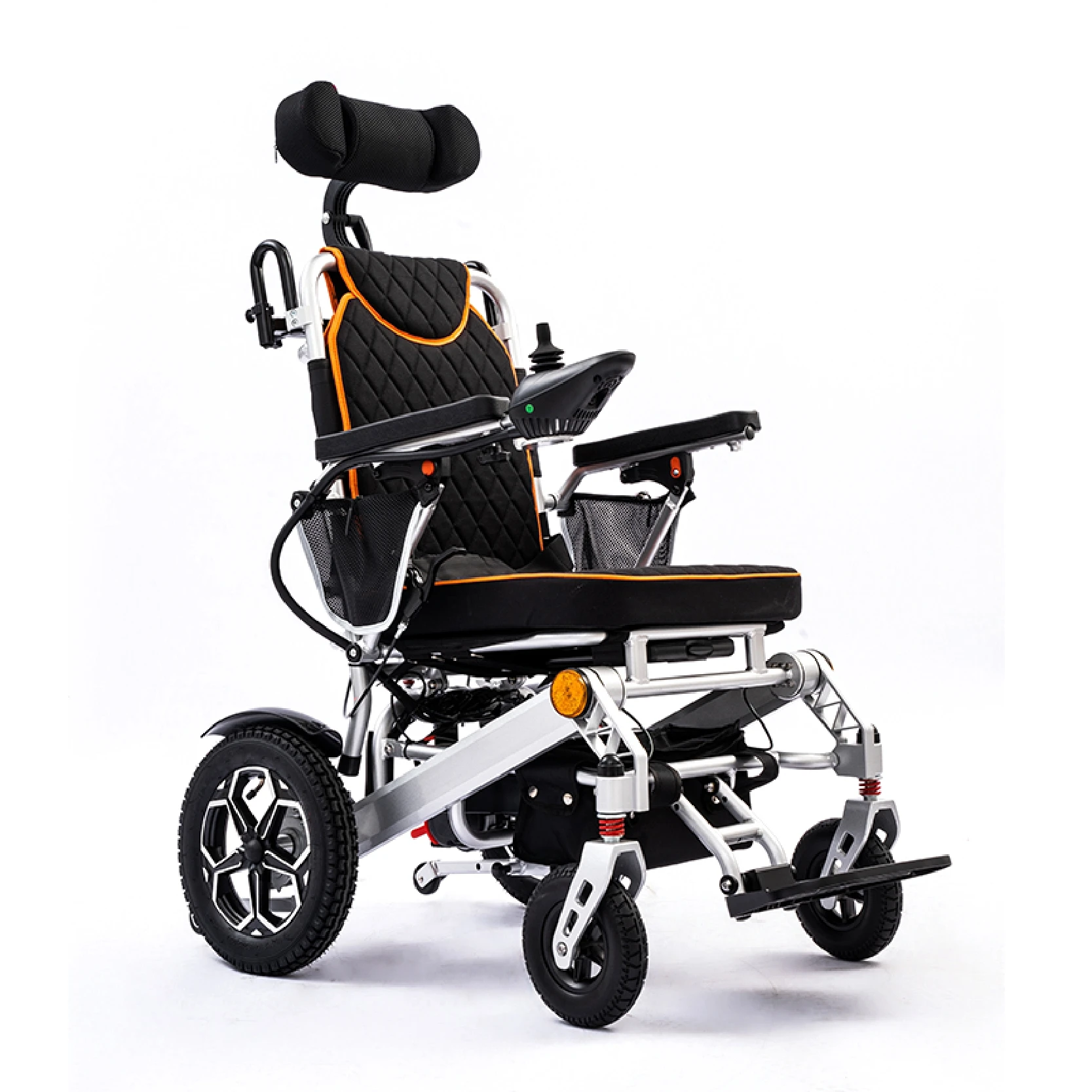 Foldable Intelligent Light Aluminum Wheelchair Portable Inexpensive All-terrain Electric Wheelchair for Disabled Persons