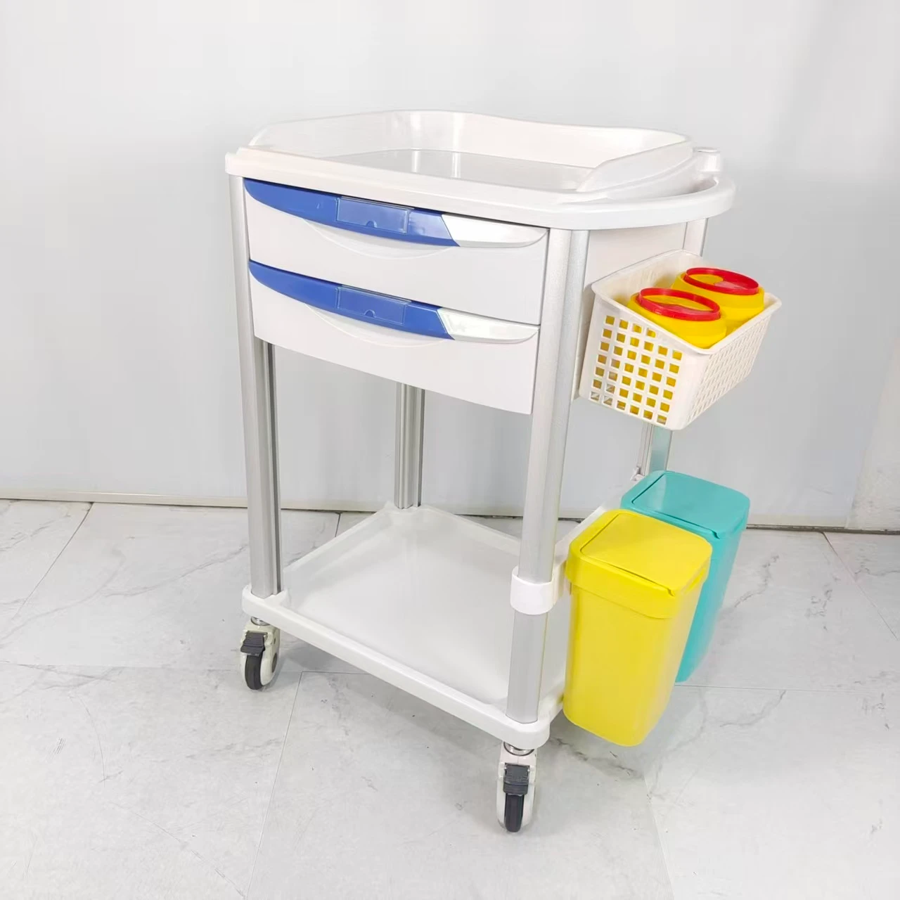 ABS Multifunctional Medicine Trolley Hospital Cart Made of Durable Plastic