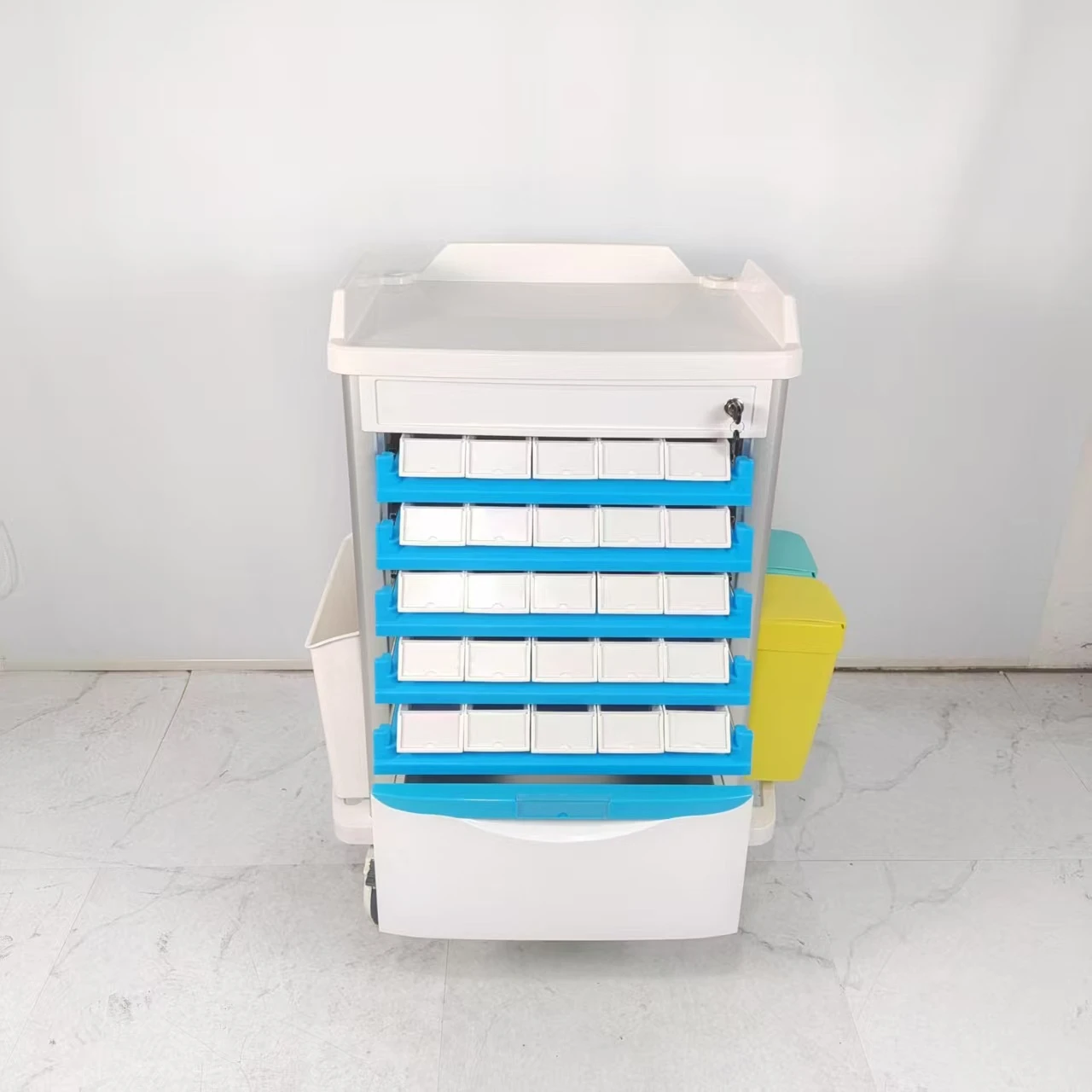 Manufacturer Custom Advanced Multifunction Hospital ABS Emergency Trolley Emergency Cart