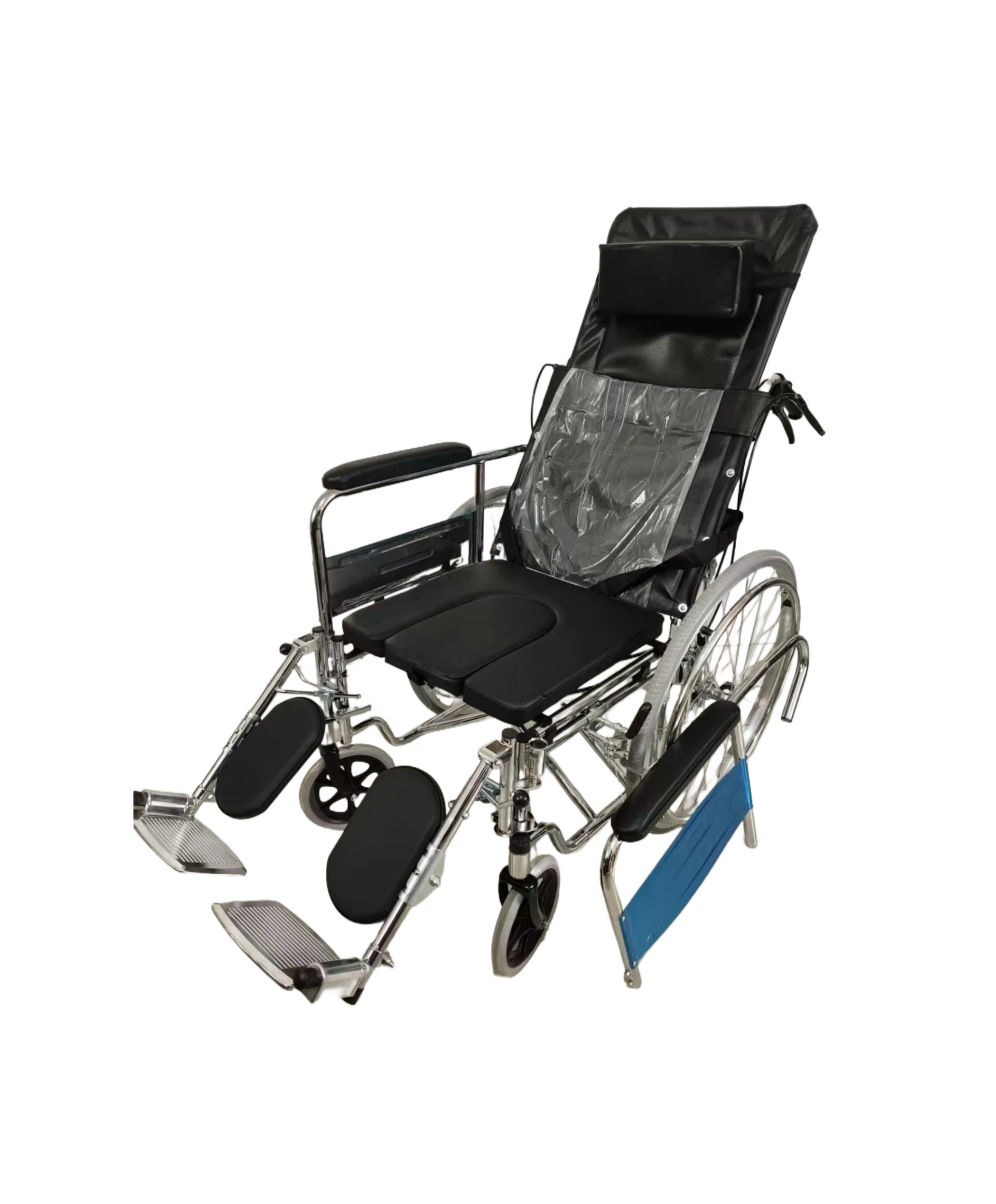 Custom Hydraulic Chrome Plated Wheelchair Lightweight Folding Chair for Elderly Disabled