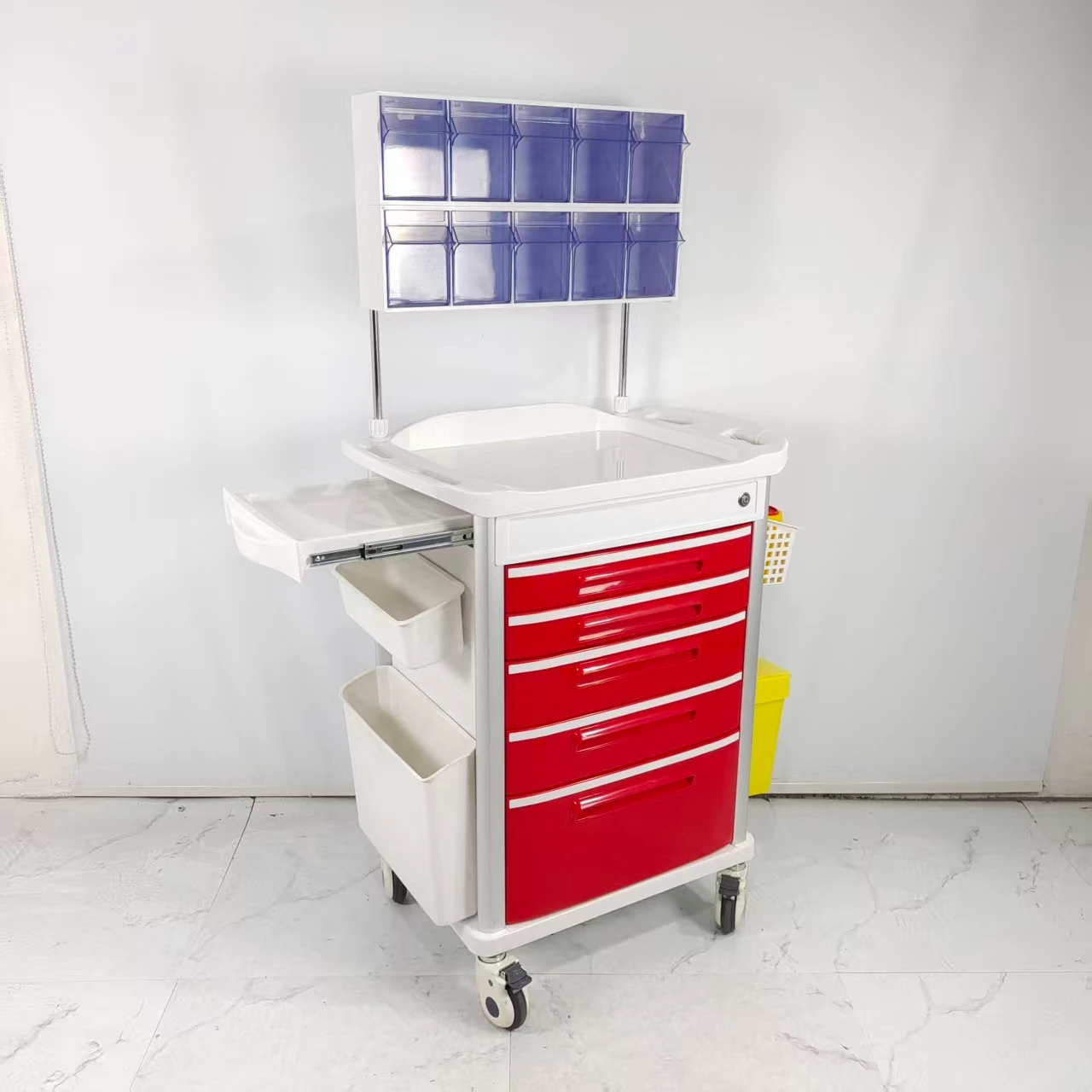 ABS Material Medical Equipment Carts with Wheels Hospital Trolley Medical Cart