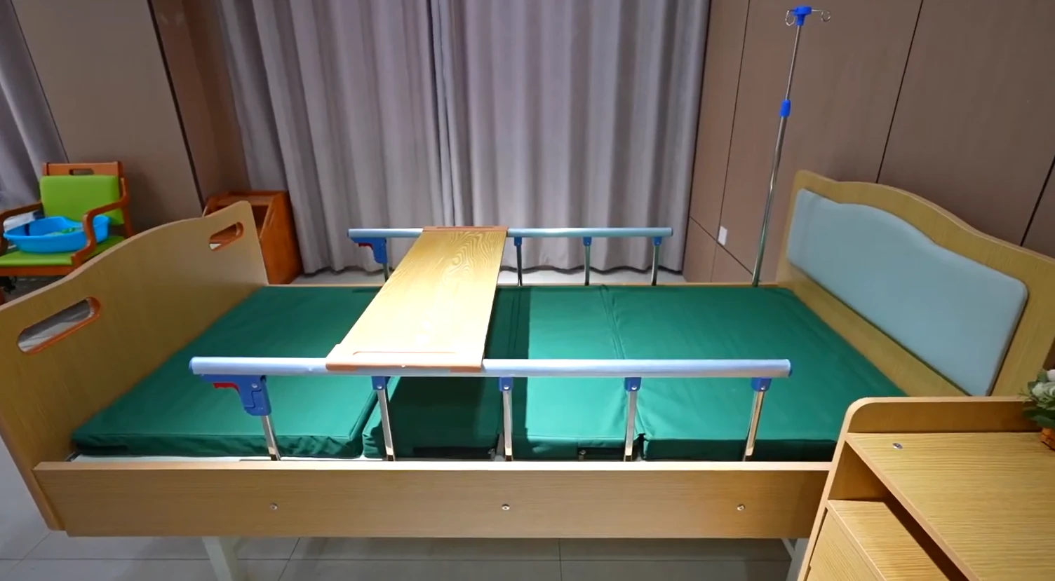 Wooden Two-Function Nursing Bed For Home Use