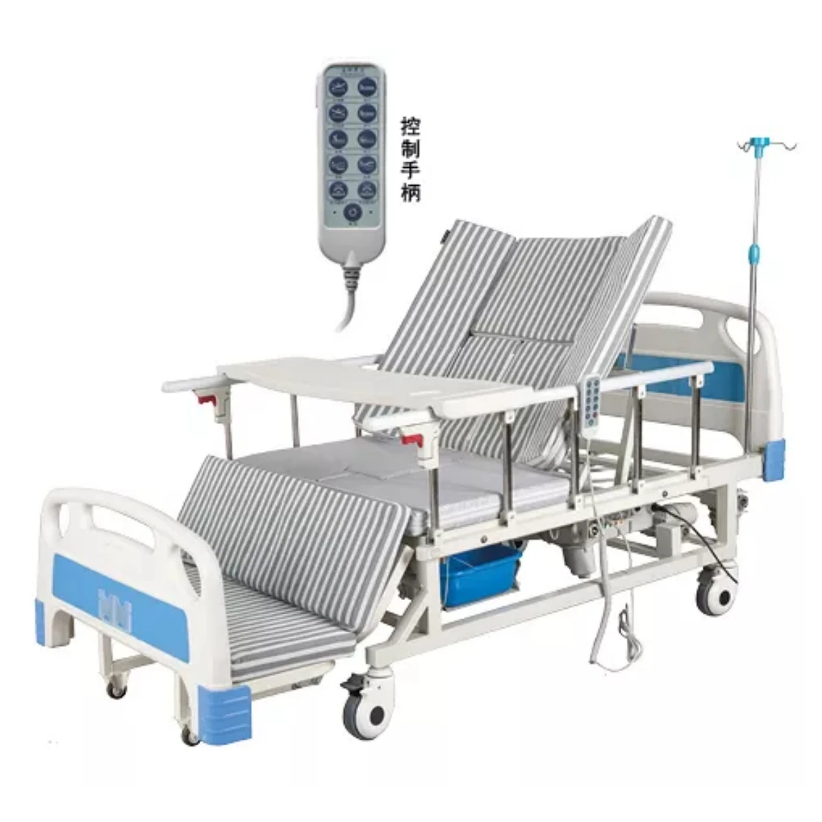 Hospital multi-functional electric care medical bed with mattress