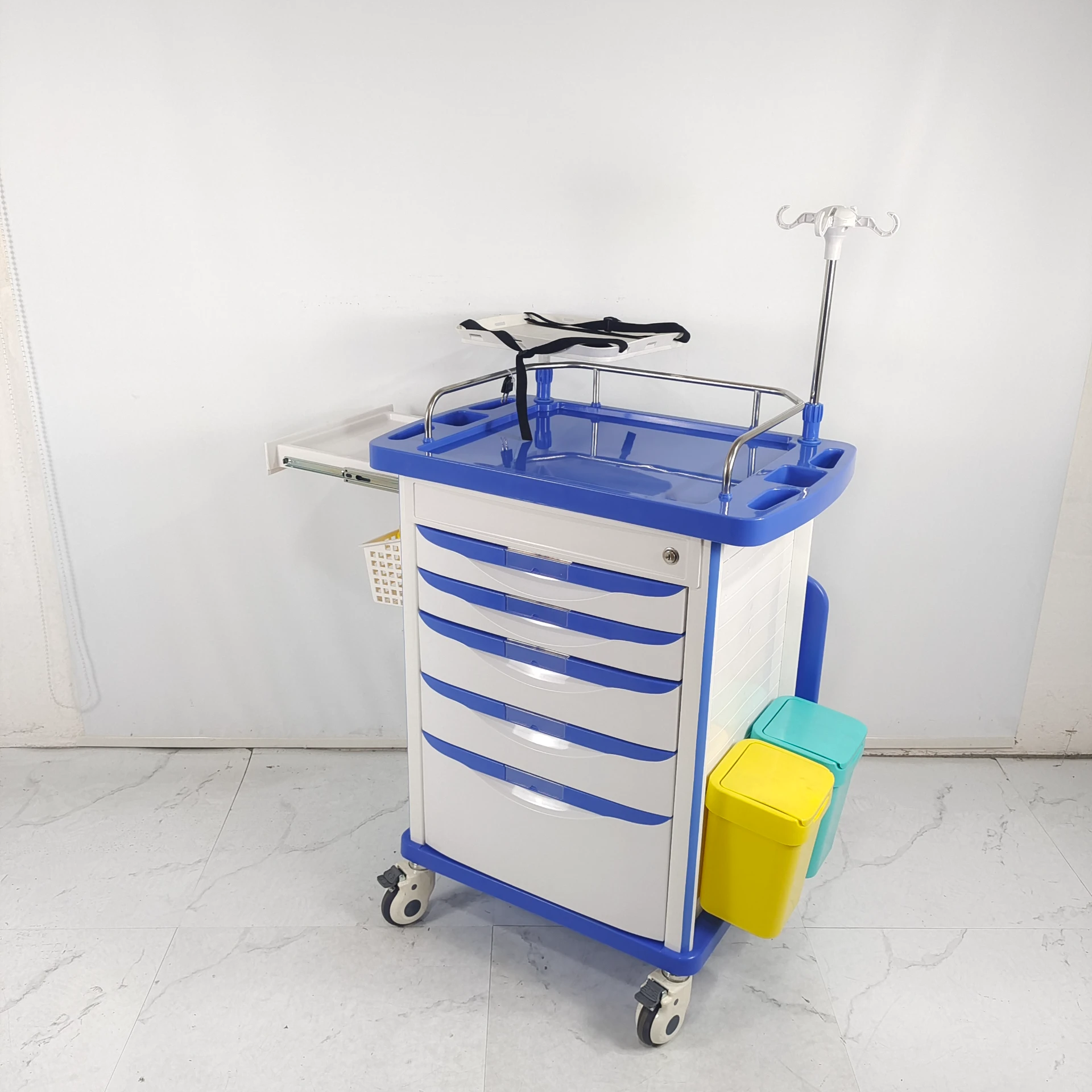 Hospital ABS Plastic Clinical Trolley Medical Nursing Cart Medicine Trolleys with Drawer