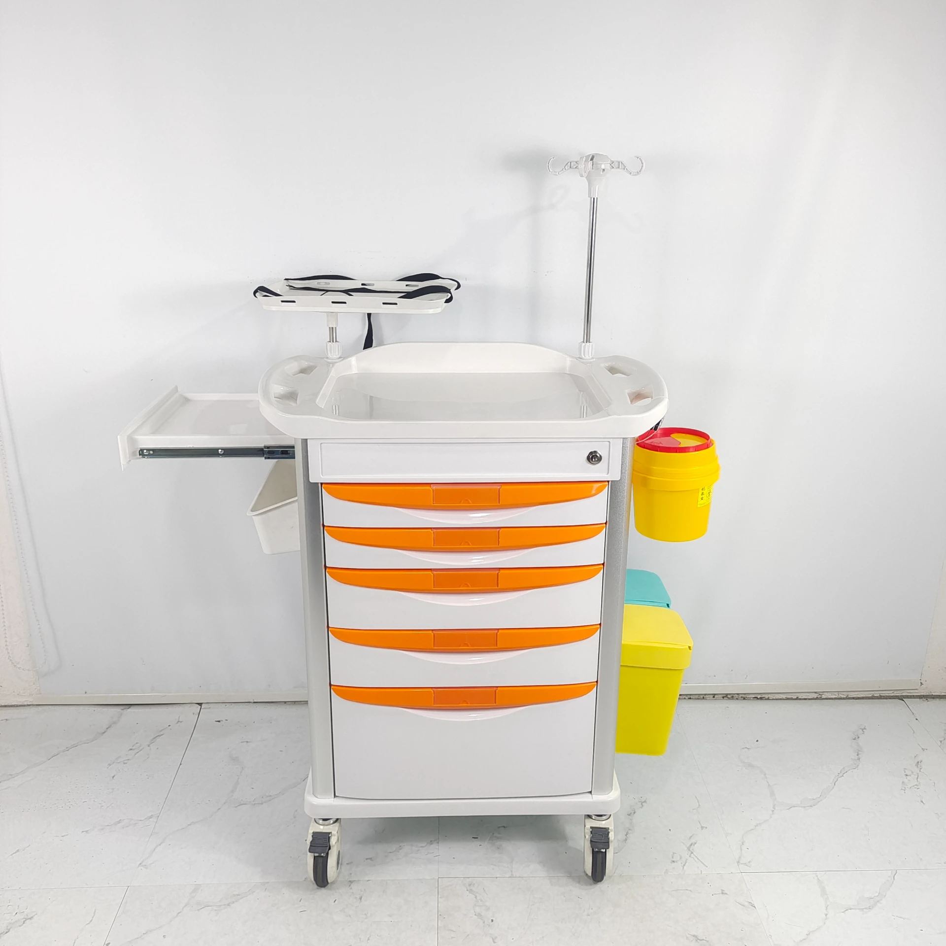 ABS Multifunction Plastic Emergency Cart Hospital Medical Care Trolley for Hospitals and Medical Facilities
