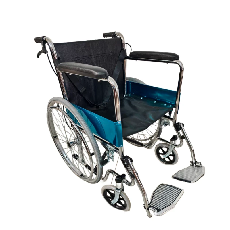 Custom spray-painted 875 model manual wheelchair pedal flip-up