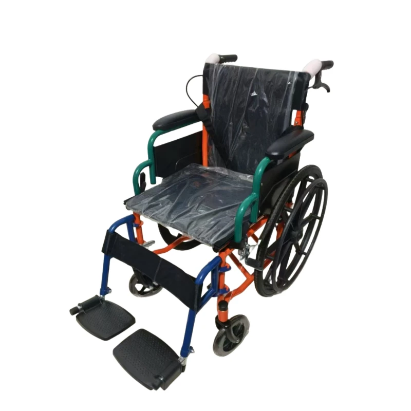 Portable colorful frame children's manual wheelchair