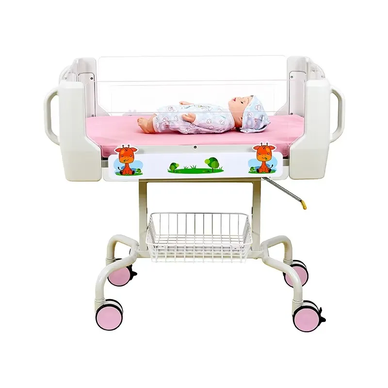 Double-Layer Guardrail Hospital Bassinet Cart - HEBEI ZHAOFA TECHNOLOGY|[Safety Features]&amp;[Adjustable Design]