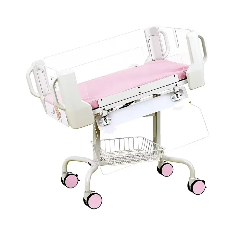 Double-Layer Guardrail Hospital Bassinet Cart - HEBEI ZHAOFA TECHNOLOGY CO., LTD.|Safety &amp; Adjustable Trendelenburg Function