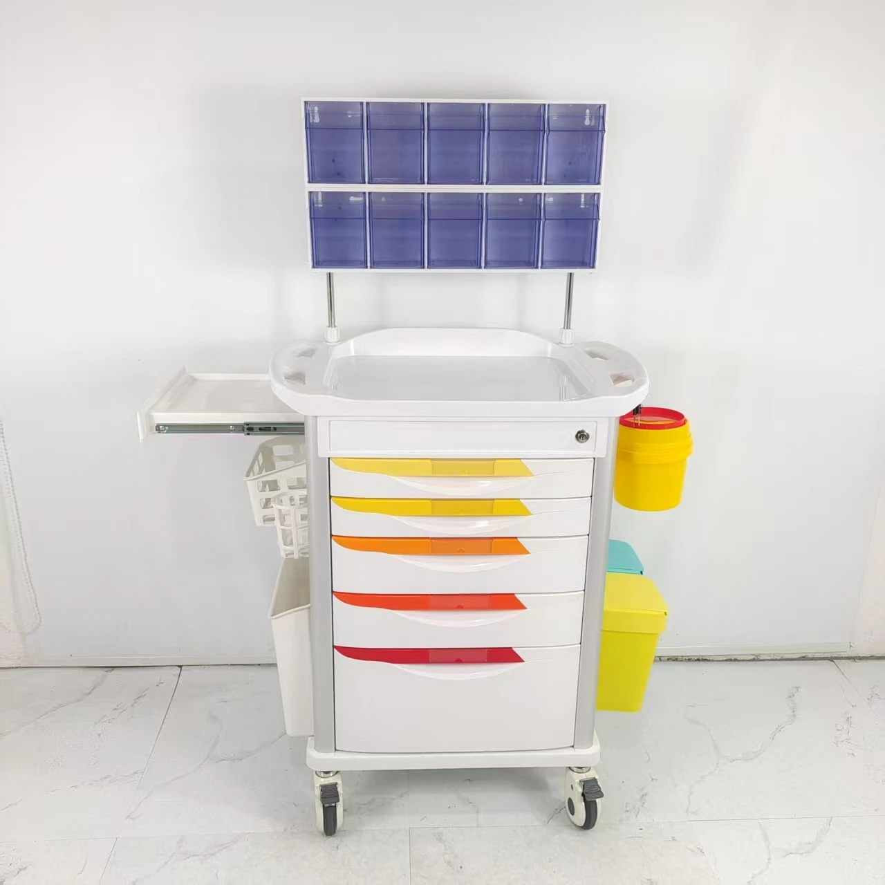 Colorful ABS Hospital Emergency Cart for Fast and Efficient Medical Response