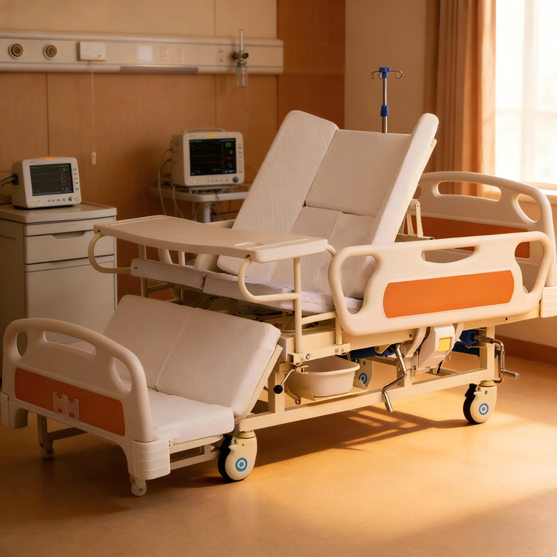 Comfortable and Safe Manual Nursing Beds for the Elderly