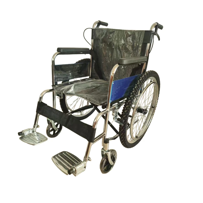 Customizable chrome frame, large soft mountain tire, manual wheelchair model 809