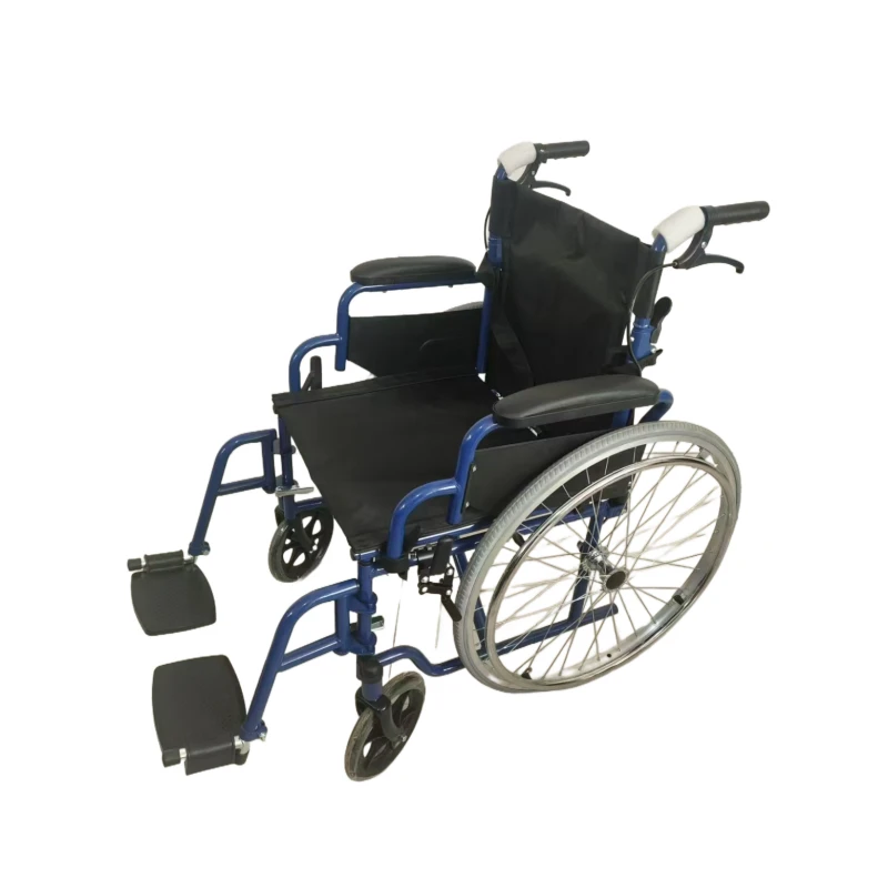 High quality blue frame spray-coated manual wheelchair
