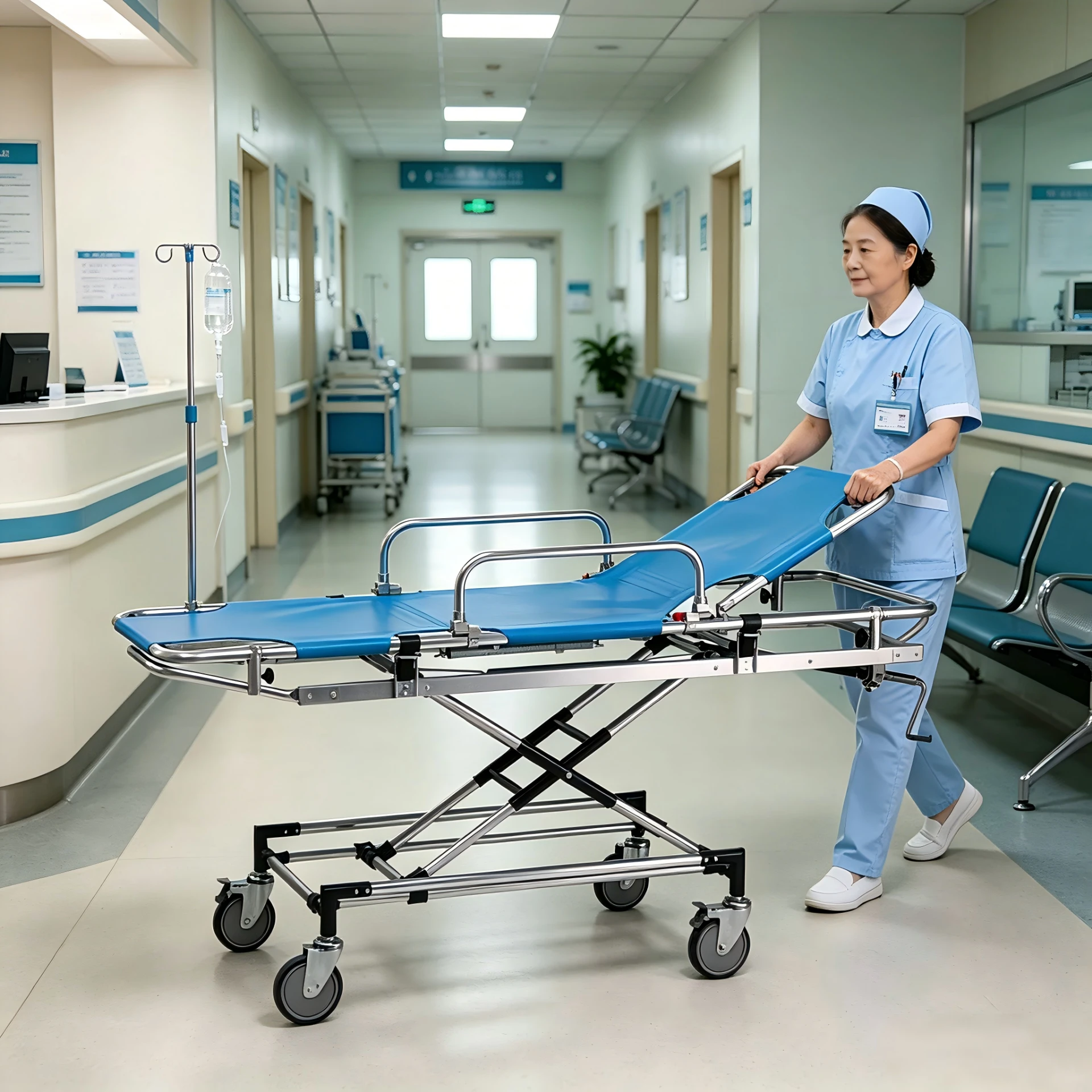 Heavy Duty Stainless Steel Transport Stretcher Transfer Trolley for Safe Hospital Patient Handling Heavy Duty Stainless Steel Transport Stretcher Transfer Trolley for Safe Hospital Patient Handling