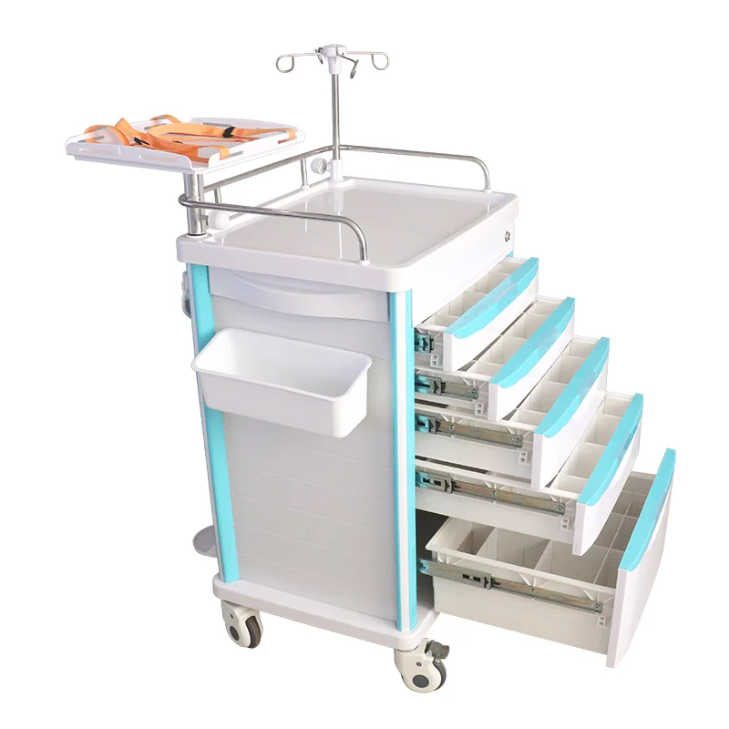 High Quality ABS Hospital Emergency Cart