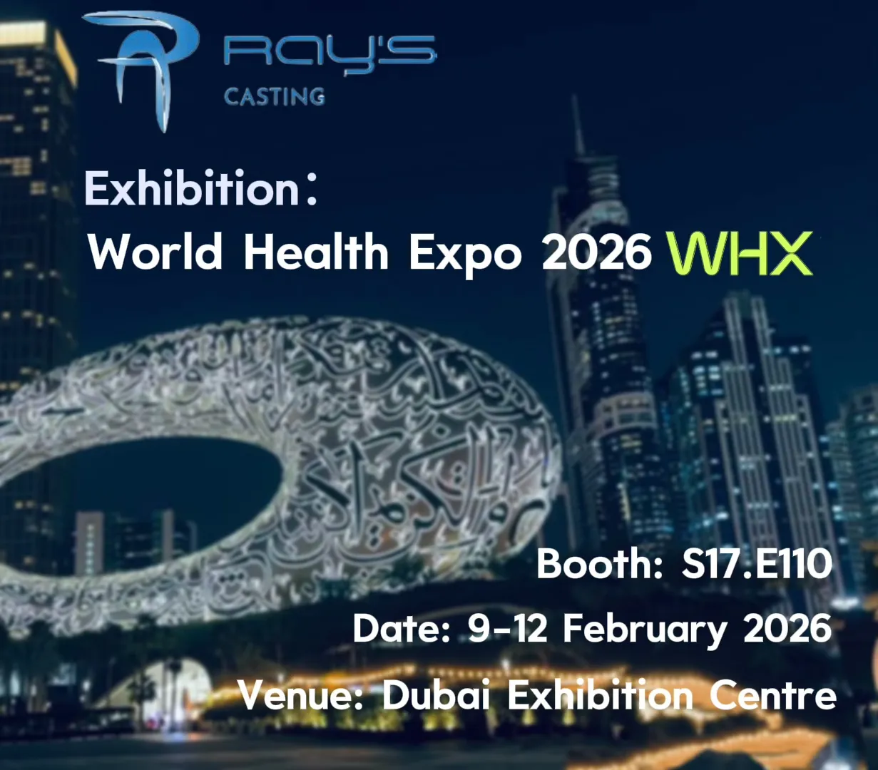 RAY'S CASTING Showcase at World Health Expo 2026 in Dubai