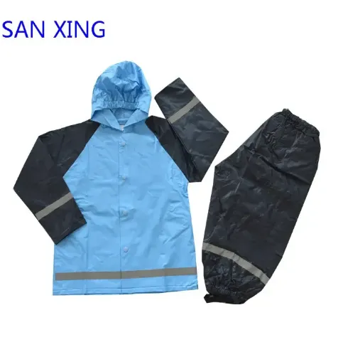 Children's Black Raincoat Adjustable Cuffs