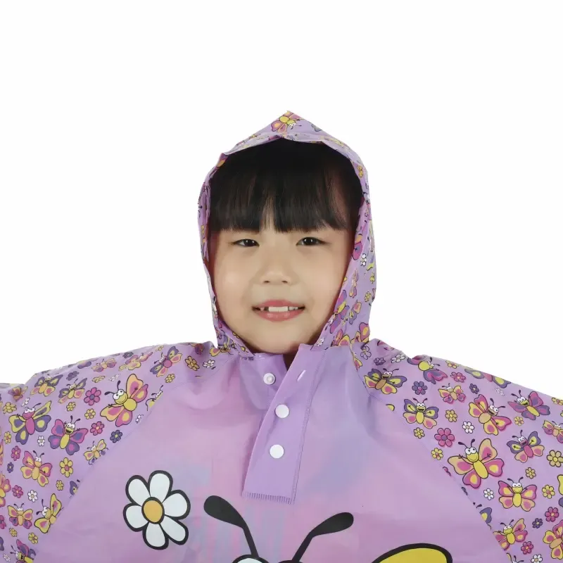 Childs Rain Poncho - Waterproof, Lightweight, Hooded