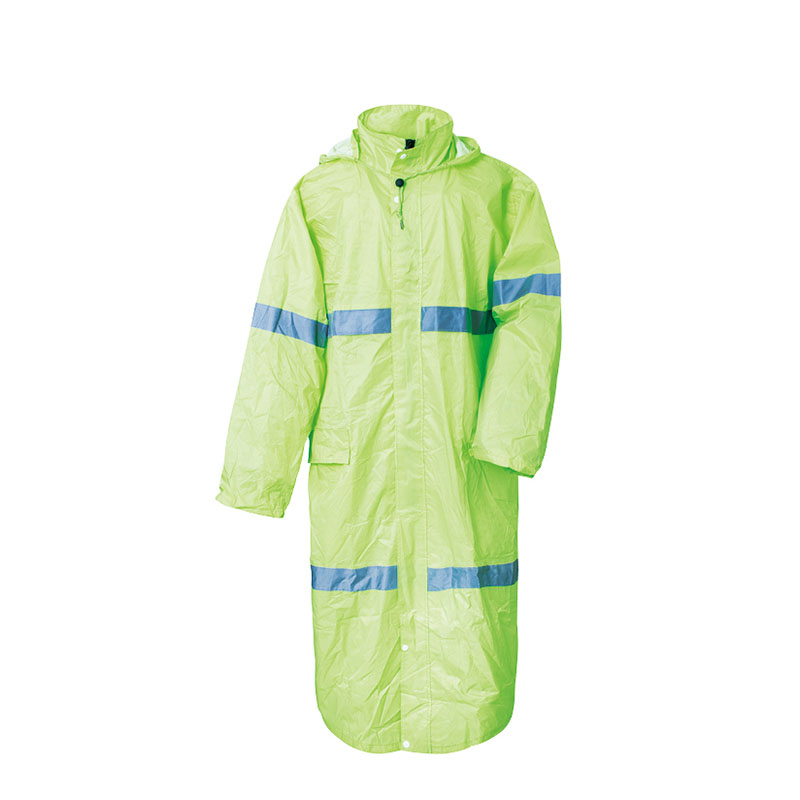 Multifunctional high visibility long reflective outdoor raincoat