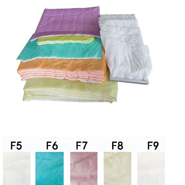 Medium Efficiency F7 Synthetic Air Bag Filter Media in cleanroom application