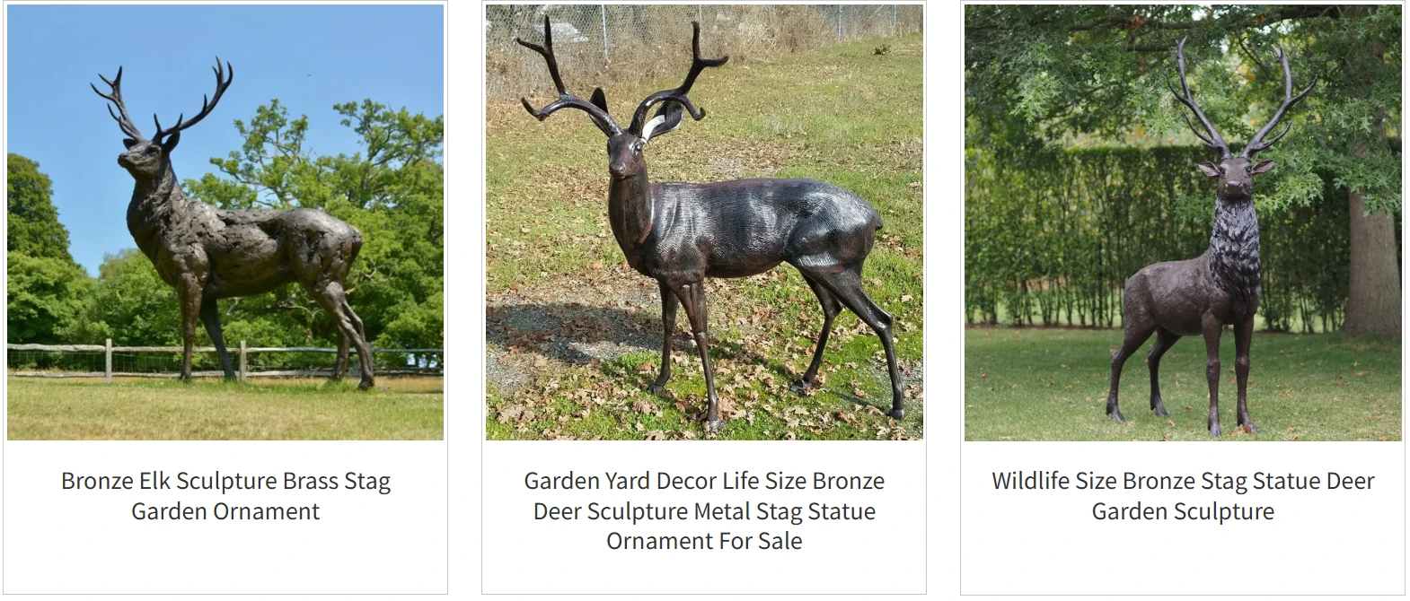 Bronze Deer with Natural Poses
