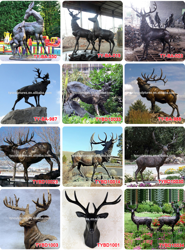 Bronze Deer Statue-Garden Decor Metal Stags for Sale Elegant Garden Decor Symbolic Artifacts