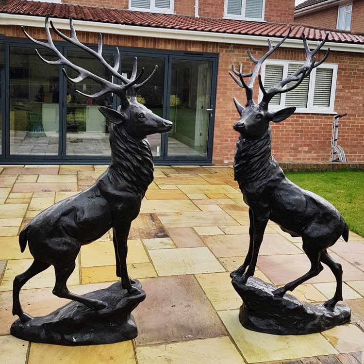 Bronze Deer Statue-Garden Decor Metal Stags for Sale Elegant Garden Decor Symbolic Artifacts