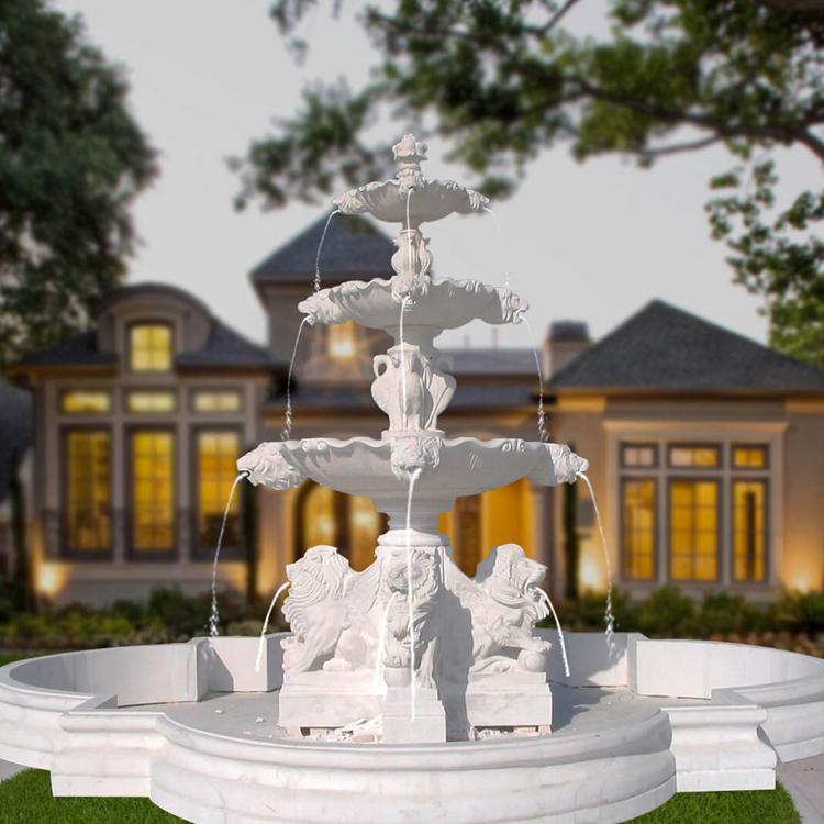 Animal-Themed Stone Fountains: Lions, Horses, Dolphins and More