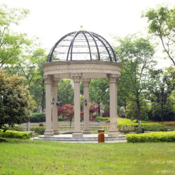 European Hand-Carved Stone Gazebo: Enhance Your Garden