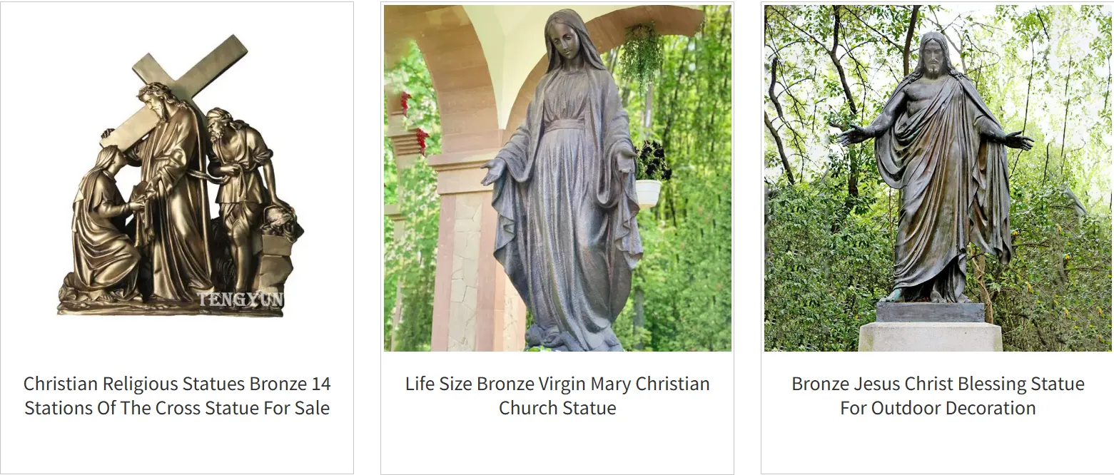 Bronze Christian Sculpture Outdoor Durability