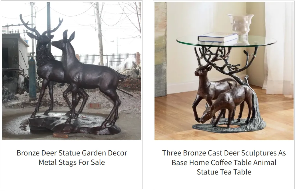 Bronze Deer with Natural Poses
