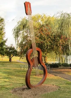 Minimalist Geometric Corten Steel Sculpture