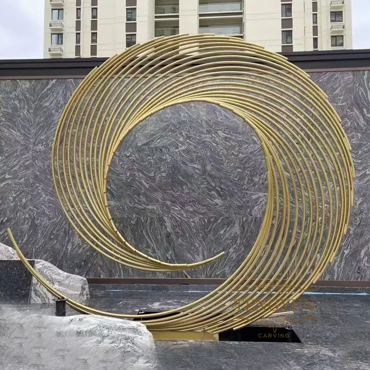 Abstract Metal Wire Sculpture Modern Art Annular Stainless Steel Sculpture