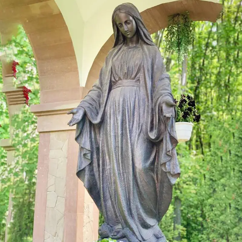 Life Size Bronze Virgin Mary Christian Church Statue