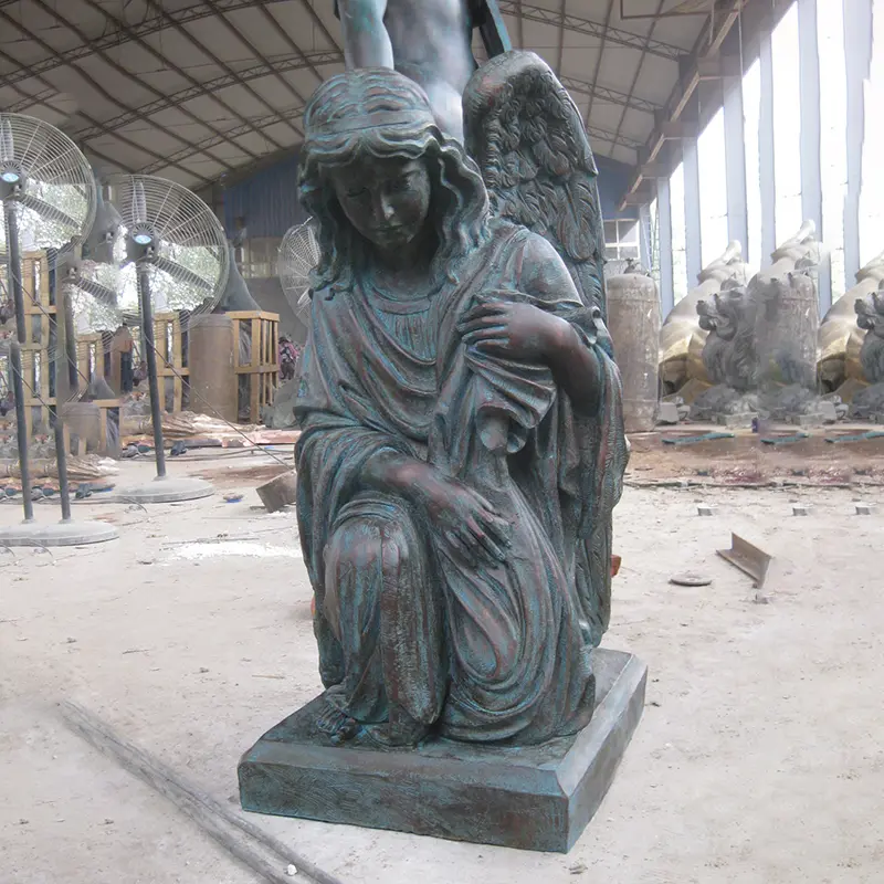 Life Size Bronze Guardian Angel Statue Praying Angel Sculptures