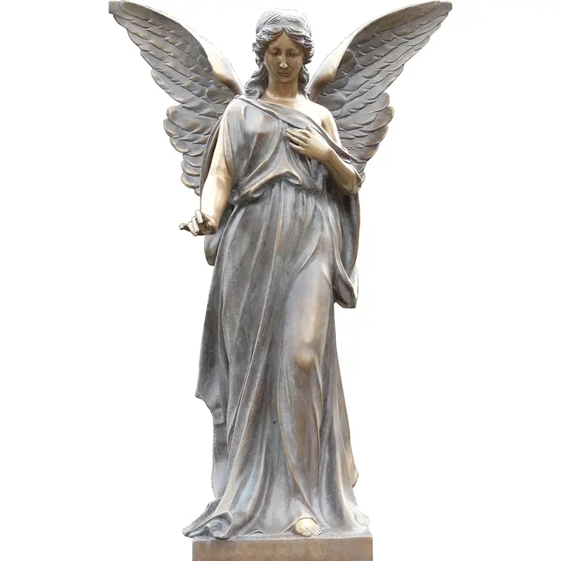 Bronze Angel Statue with Wings Cemetery Angel Sculpures
